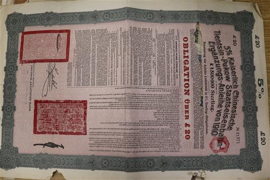 Eleven Chinese Government share certificates, Republic period